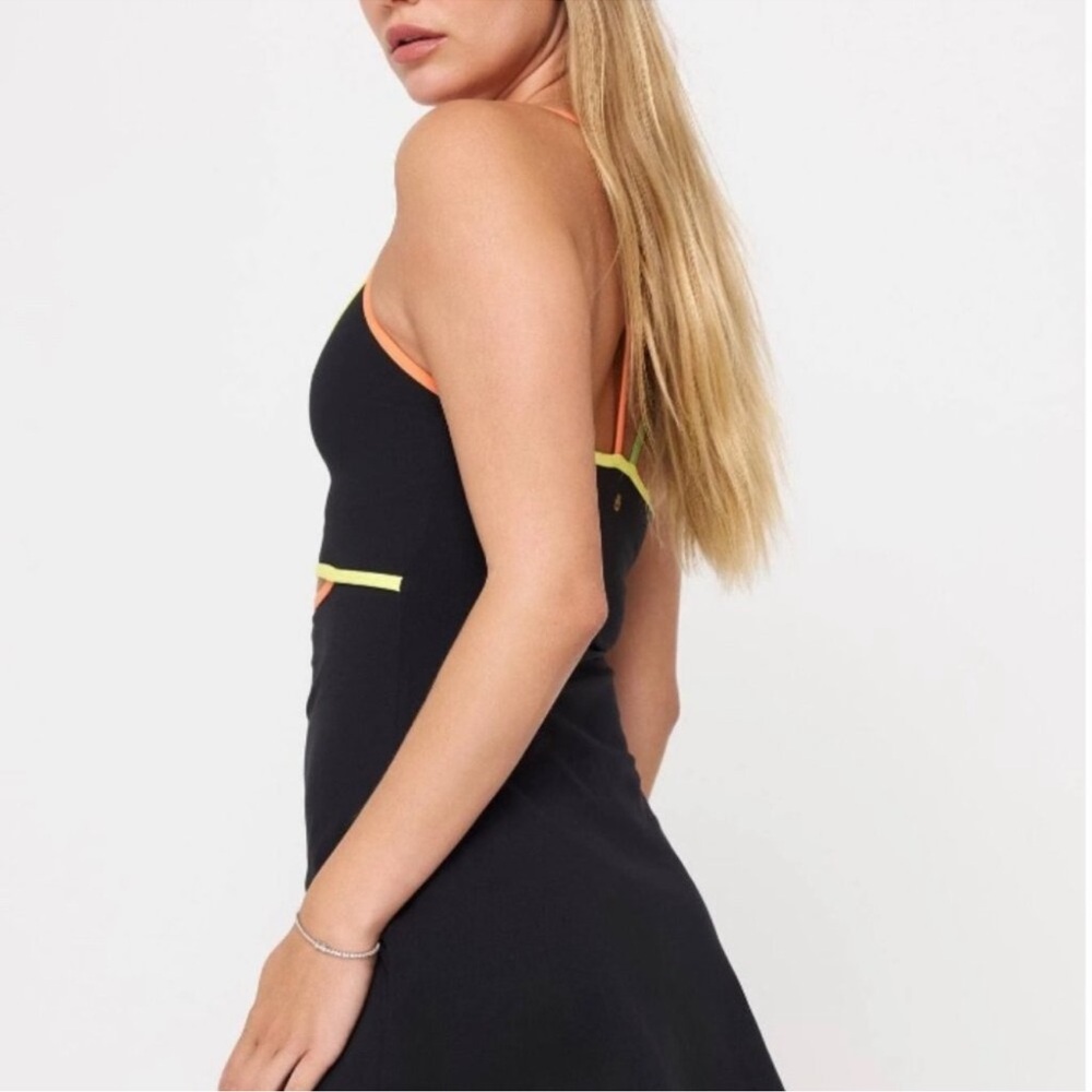 Spiritual Gangster Black Mini Dress with Neon Trim Size Small NWT - Picture 5 of 16